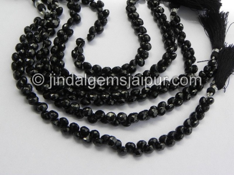 Black Spinel Faceted Onion Shape Beads